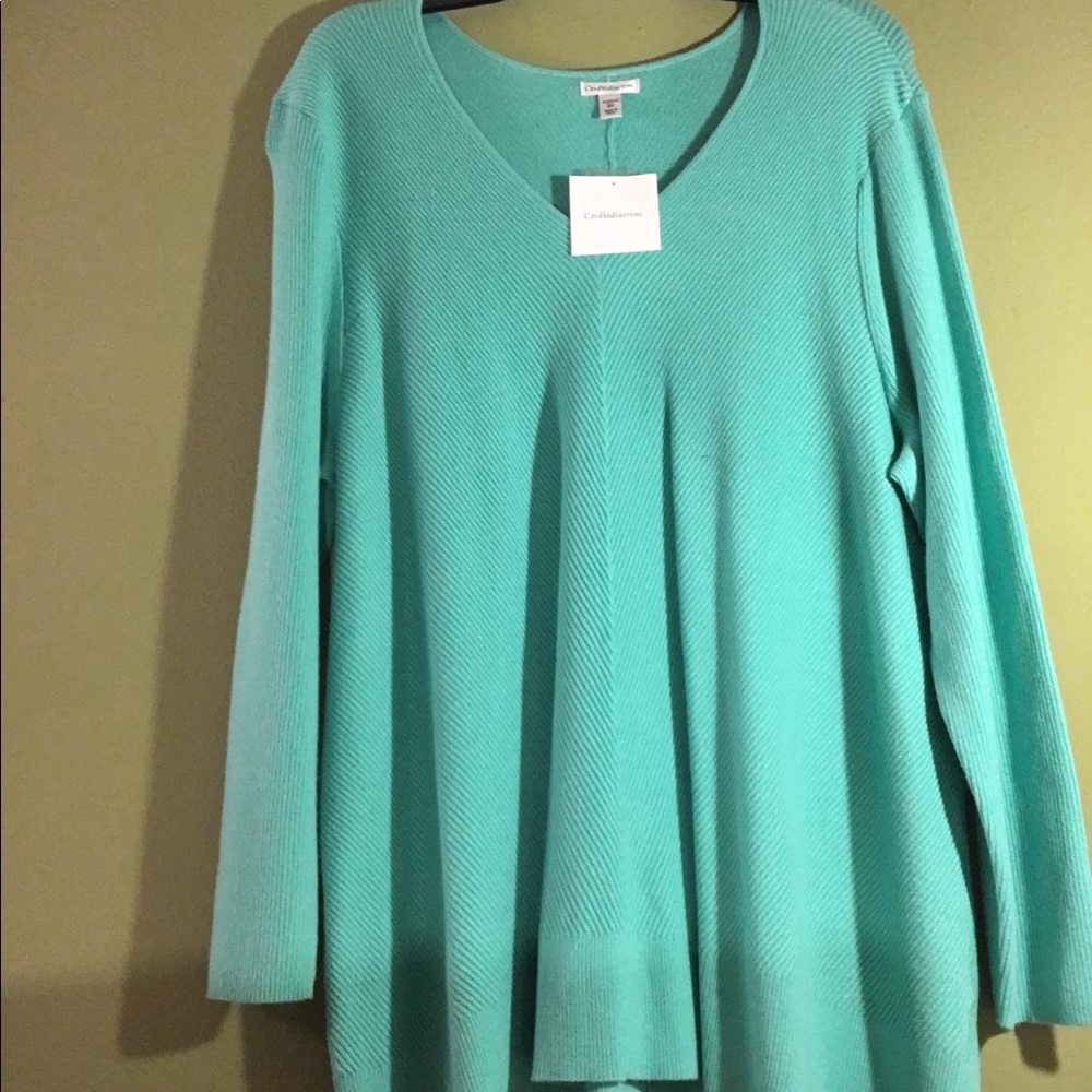 NWT Croft & Barrow V-neck Sweater Teal- 3X
